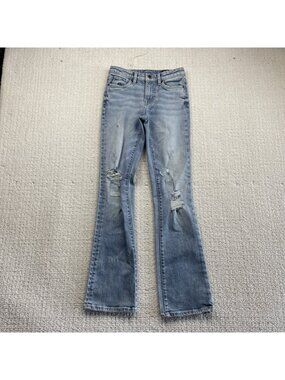Y2K Buffalo David Bitton Mid Rise Bootcut Queen Jeans Size 25 Western Distressed